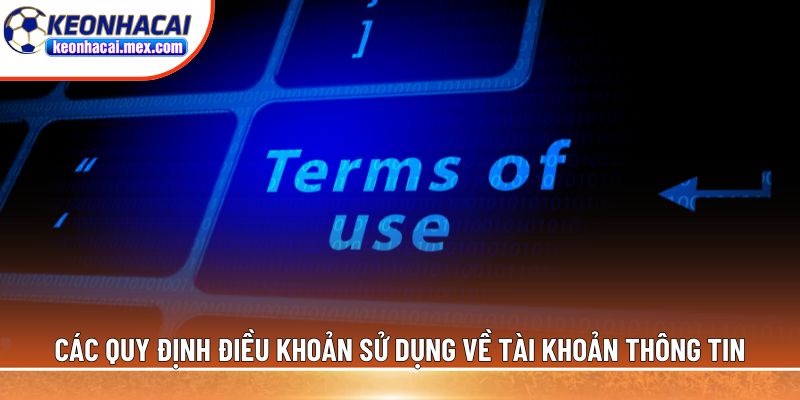 Các quy định điều khoản sử dụng về tài khoản thông tin